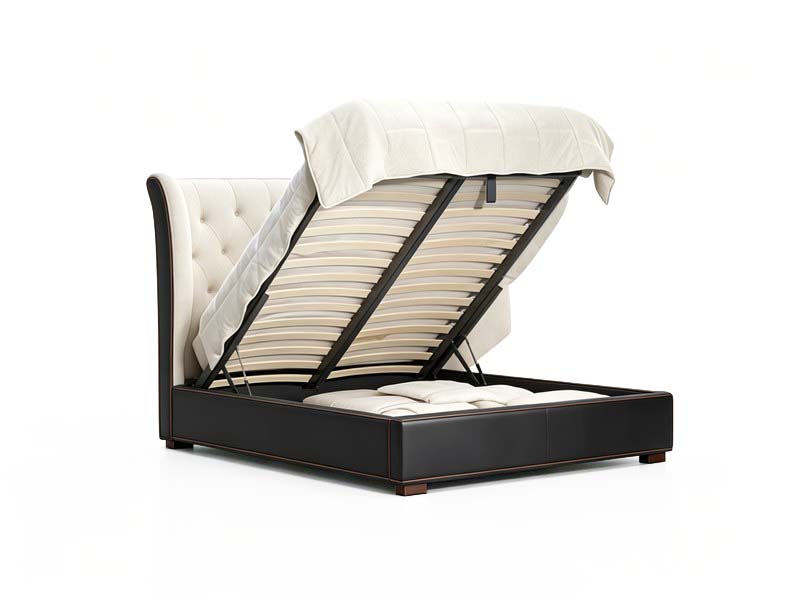 Lit côtelé style rangement